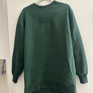 Dolls Kill Dark Green Long Sleeve Dress sweatshirt